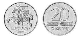 LITHUANIA 8 PIECE UNCIRCULATED COIN SET, 0.01   5 LITAI  