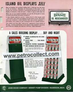 BENNETT OIL CAN CABINET W/SINCLAIR CANS LITERATURE A112  