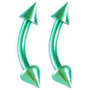   cone Green   Pierced Body Piercing Jewelry Jewellery   Set of 2 ALHY