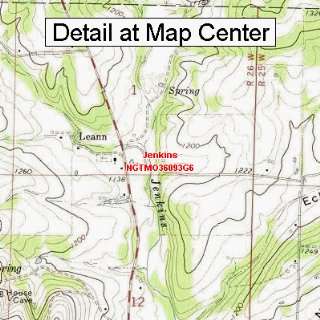   Topographic Quadrangle Map   Jenkins, Missouri (Folded/Waterproof