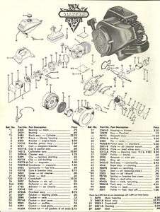Vintage 1960s Clinton A400 Engine Parts & Price List  