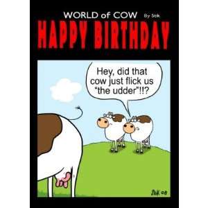  Happy Birthday   Flick the udder Greeting Card Health 