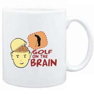  Mug White  Golf ON THE BRAIN  Sports
