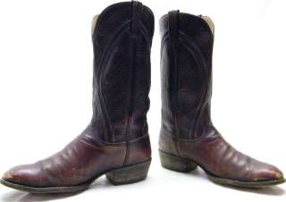   LUCCHESE BURGUNDY LEATHER COWBOY WESTERN BOOTS SZ 10.5~1/2 D  