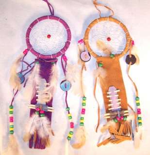BEADED LEATHER WRAPPED DREAMCATCHER western home decor  