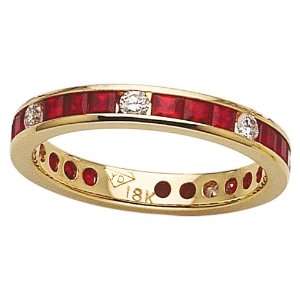 70 cttw Karina B(tm) Genuine Ruby Eternity Band in Platinum 950 Size 