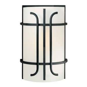 Iconic Collection 1 Light 10ö Black Wall Sconce with Etched White 