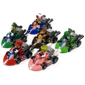   all 6 Pull Back Racers Mario, Luigi, Kong, Peach, Toad Yoshi Toys