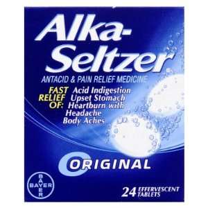  Alka Seltzer Effervescent Tablets Original   24 ct Health 