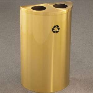 Glaro Dual Purpose Half Round Recycling Receptacle, 10 Gallon, 18 inch 