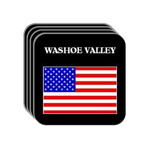 US Flag   Washoe Valley, Nevada (NV) Set of 4 Mini Mousepad Coasters