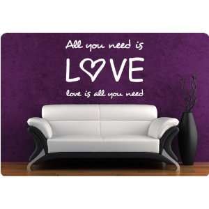   All You Need is Love Wall Decal Decor Words Large Nice Sticker Beatles