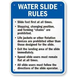  Water Slide Rules Sign High Intensity Grade, 24 x 18 