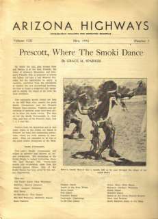 1932 MAY ARIZONA HIGHWAYS PRESCOTT SMOKI DANCE ARBORETUM  