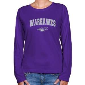 NCAA Wisconsin Whitewater Warhawks Ladies Purple Logo Arch Long Sleeve 