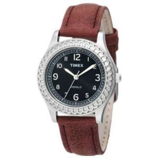   Womens T2N658 Purple Distressed Leather Strap Weekender Watch  