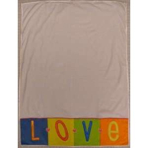  Bananafish All You Need is Love Velour Blanket with Satin 