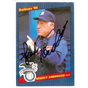  Sparky Anderson Autographed/Hand Signed 1986 Donruss All Stars 