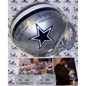   Staubach Helmet   & Tony Dorsett Full Size   Autographed NFL Helmets