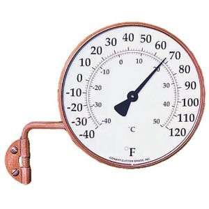 OUTDOOR INDOOR SOLID COPPER + GLASS DIAL THERMOMETER  