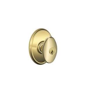   F54 605 Bright Brass Keyed Entry Siena Style Knob with Wakefield Rose