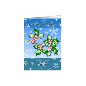 Merry Christmas Waiter   Holly Berries Card Health 