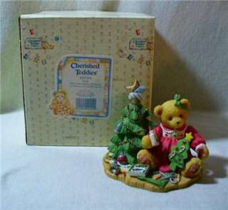 Cherished Teddies Lynn Girl With Christmas Tree/Bear/Star 1997 Fall 