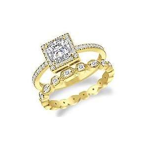  Custom Diamond Engagement Ring with Matching Fashion Band 