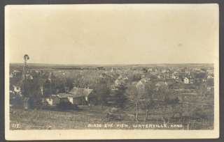 1910s RPPC Postcard ~ Birds eye View ~ Waterville KS  