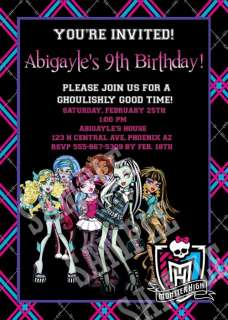 Custom Personalized Monster High Party supplies. You Print Choose ONE 