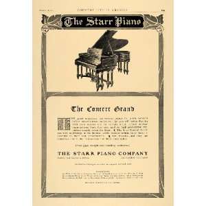 1907 Ad Starr Pianos Concert Grand Richmond Indiana   Original Print 