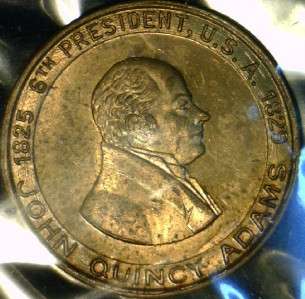 John Quincy Adams MINT Version #2 Commemorative Brass Medal   Token 