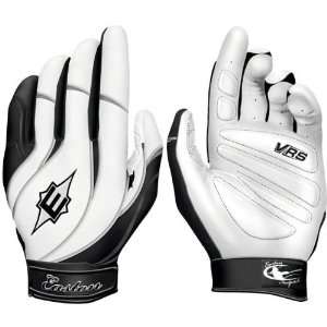  Easton Fastpitch VRS Pro III Batting Gloves   White/Black 