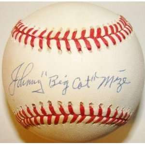 Johnny Big Cat Mize SIGNED Official AL Baseball YANKEES   Autographed 