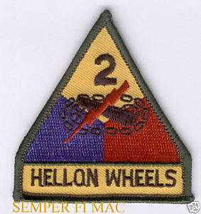 US ARMY 2ND ARMORED DIVISION HELL ON WHEELS PATCH L@@K  