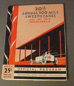   INDY 500 PROGRAM 1932 *AUTO RACING* AUTOMOBILIA MACHINE AGE  