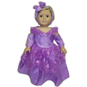  American Girl Doll Clothes Purple Princess Dress Toys 
