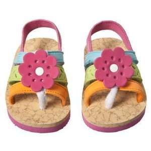 Goldbug, Baby/Toddler Flip Flop Flower Sandals, Size 2 (fits 3 to 6 