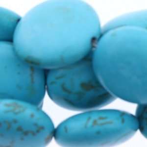 Dyed Blue Turquoise Magnesite  Coin Puffy   15mm Height, 15mm Width 