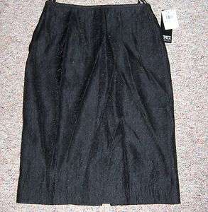ADRIANNA PAPELL 24 Long Black Straight/Pencil Dress Skirt   Size 4 