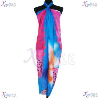 Purple Butterfly Bronzing Skirt Dress Wrap Cover up Swimwear Scarf 