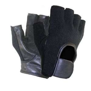   Leather and Spandex Fingerless Riding Gloves   Size  XL Automotive