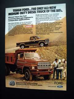 Ford F Series Diesel Truck dump pick up 1980 print Ad  