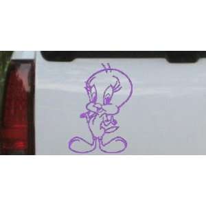 Purple 16in X 11.5in    Tweety Bird Cartoons Car Window Wall Laptop 