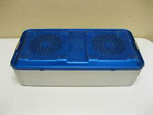 AESCULAP STERILIZATION CONTAINER 1/1 SIZE   BLUE LID  