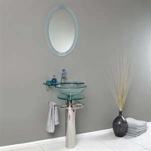    FFT1051CH Ovale Modern Glass Bathroom Vanity,