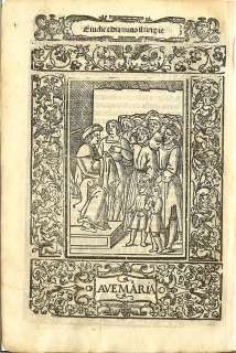 1521   PLEADING FOR THEIR KIDS  small full page woodcut  