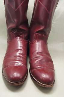 Diamond J Burgundy Leather 10 B Mens Western Boots  