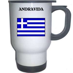  Greece   ANDRAVIDA White Stainless Steel Mug Everything 