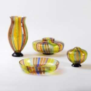  Seguso Viro Rainbow Low Wide Vase, 11 1/2 diam. x 6H 